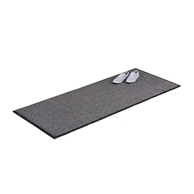 Afbeelding van Relaxdays schoonloopmat grijs deurmat binnen droogloopmat voetmat extra dun 80x200cm
