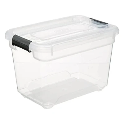 Afbeelding van 5Five opberg kist met deksel Solutions Box 6.5 liter 29 x 19 cm kunststof transparant