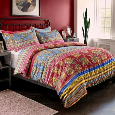 Afbeelding van Dreamzie dekbedovertrek 155x220 cm met 2 kussenslopen 80x80 cm, Indiaas Mandala patroon, beddenset ritssluiting, beddengoed, Oeko TEX