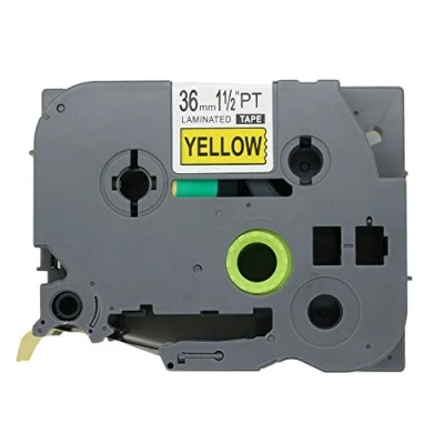 Afbeelding van BROVACS 1 Pack Zwart op Geel Label Tape Compatibel voor Brother P Touch TZ 661 TZe 36mm 1/2&quot; OPA1166