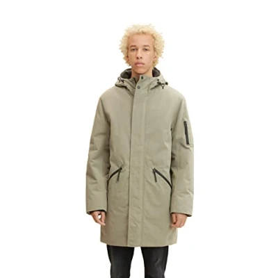 Afbeelding van TOM TAILOR Denim Mannen Parka met capuchon 1032431, 10415 Dusty Olive Green, S