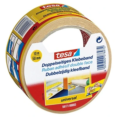 Afbeelding van tesa Dubbelzijdige Tapijttape Universal Multifunctionele vloertape, ook voor hobby&#039;s Vloerbedekkingstape tapijt Bruin 5 cm x 10 m