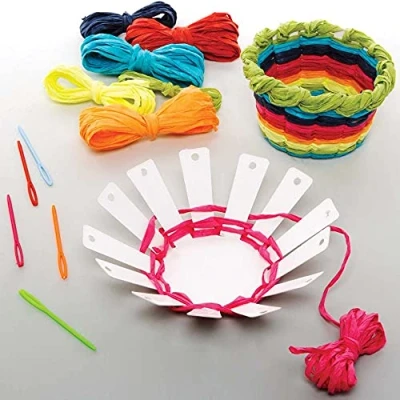 Afbeelding van Baker Ross FE184 Regenboog Mandjes Weefset pak van 5, Introducerend Naaien voor Beginners en Kinderen Knutselprojecten