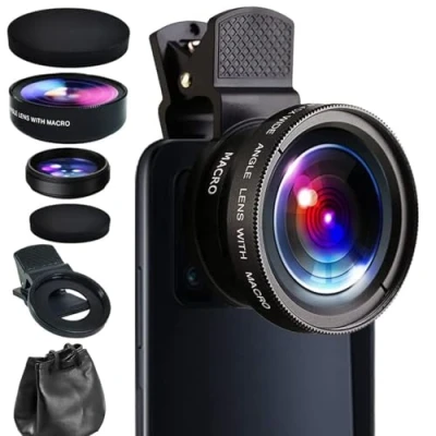 Afbeelding van 2 in 1 Clip On Lens Kit,0.45X Super Groothoek &amp; 12.5X Macro Telefoon Camera Mobiele Kit voor IOS Android en de meeste Telefoons
