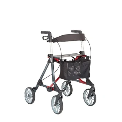 Afbeelding van Russka Elan Classic Design rollator Lichtgewicht 6,12 kg max gebruikers gewicht 150 Antraciet/Rood