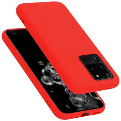 Afbeelding van Cadorabo Hoesje geschikt voor Samsung Galaxy S20 ULTRA Case in LIQUID ROOD Beschermhoes TPU silicone Cover