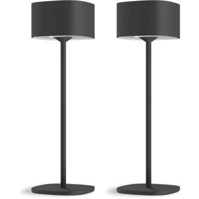Afbeelding van Calex Serino Oplaadbare Tafellamp 2 Stuks Draadloos Binnen en Buiten Warm Wit Licht Dimbaar Zwart
