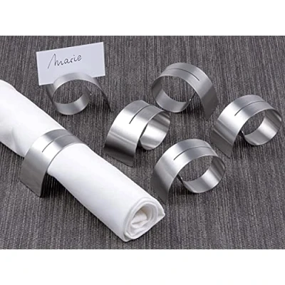 Afbeelding van TextilDepot24 Servetringen met gleuf, set van 6 roestvrij staal diameter 4,2 5 cm, breedte 1,8 3,6 cm