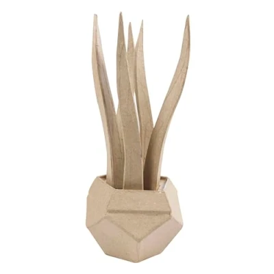 Afbeelding van Décopatch HD048C Plantenvetplanten (van papier maché, 9 x 22 cm, om te personaliseren) 1 stuk, naturel