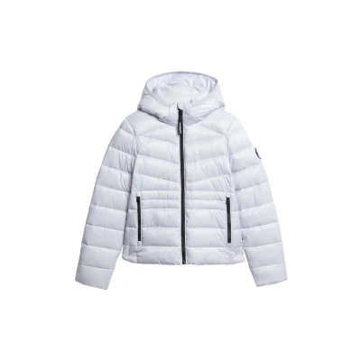 Afbeelding van Superdry Hooded FUJI Quilted Padded Winterjas, Dames, Maat: 40, Iced purple