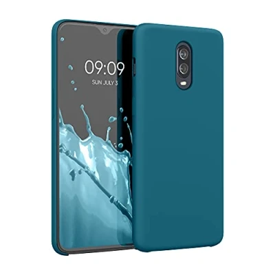 Afbeelding van kwmobile telefoonhoesje geschikt voor OnePlus 6T Hoesje met siliconen coating Smartphone case in mat petrol