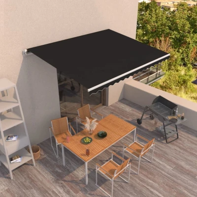 Afbeelding van Luifel handmatig uittrekbaar 400x350 cm antracietkleurig