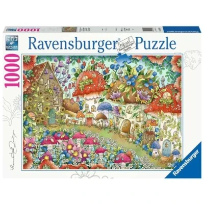 Afbeelding van Ravensburger Puzzle Niedliche Pilzhäuschen in der Blumenwiese 1000 Teile