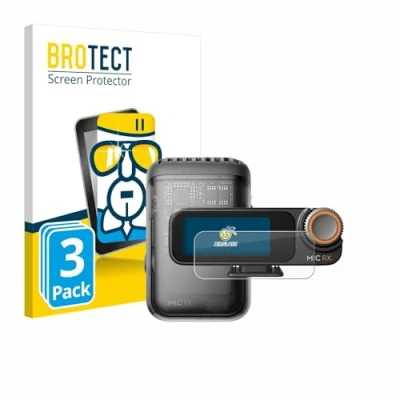 Afbeelding van BROTECT Screenprotector voor DJI Mic 2 (Receiver) Folie Beschermfolie Beschermglas transparant (3 Stuks)