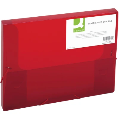 Afbeelding van Q connect Elastobox, Met Elastieken, A4, Rug 25 Mm, Rood Elastobox