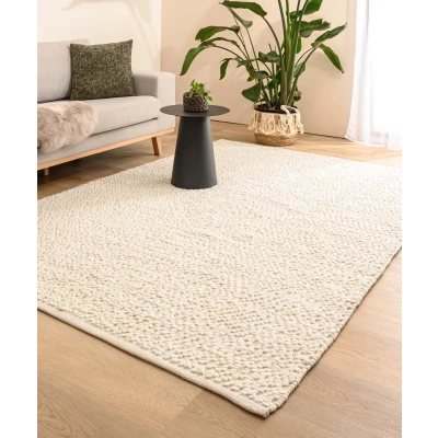 Afbeelding van Wollen Vloerkleed Agder Wit 160x230 Cm
