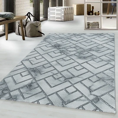 Afbeelding van Modern vloerkleed Marble Pattern Grijs/Zilver 140x200cm Adana Carpets