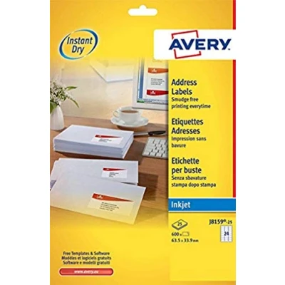 Afbeelding van Avery J8159 25 adreslabels