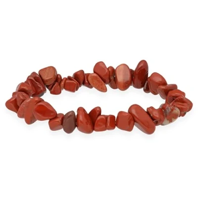 Afbeelding van Lebensquelle Plus Rode jaspis splinterarmband, hoogwaardige edelsteenarmband, 19 centimeters, Kristal