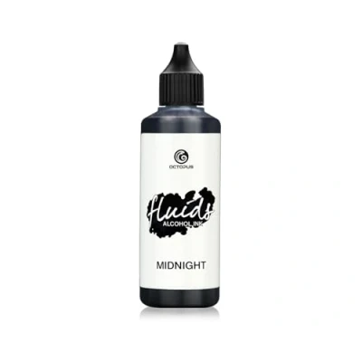 Afbeelding van 100 ml Fluids Alcohol inkt MIDNIGHT, alcoholische voor Fluid Art, Resin Art en epoxy hars, ZWART