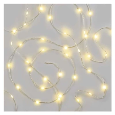Afbeelding van EMOS Led lichtsnoer, 120 leds, drop 12 m lange kerstlichtketting + 5 voedingskabel incl. voeding, timer 6/18 uur, voor feestjes, Kerstmis, warmwit, IP44, binnen en buiten
