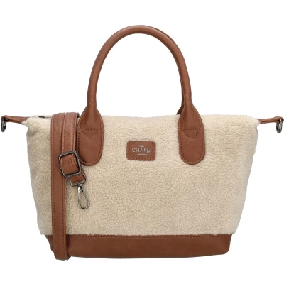 Afbeelding van Charm London Buckingham Teddy Handtas Schoudertas Crossbodytas M Beige