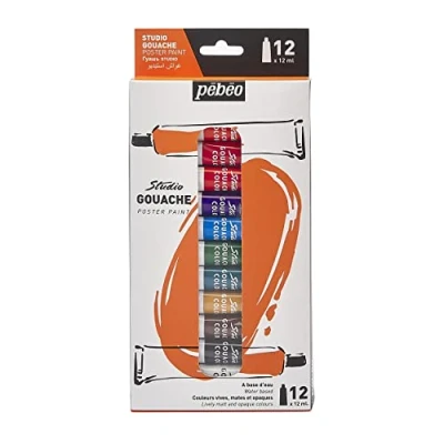 Afbeelding van Pebeo Studio gouache Hoogwaardige kleurset voor professionele kunstenaars en hobbyschilders 12 tubes à ml