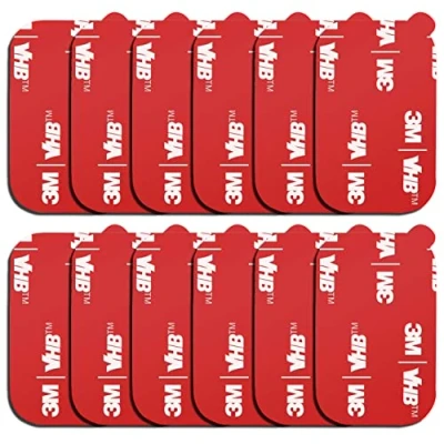 Afbeelding van 12 stuks rechthoekige 3M zelfklevende vervangende kit, voor magnetische auto dashboard telefoon mount basissticker onderdelen dubbelzijdige VHB tape kleefpads (rood)