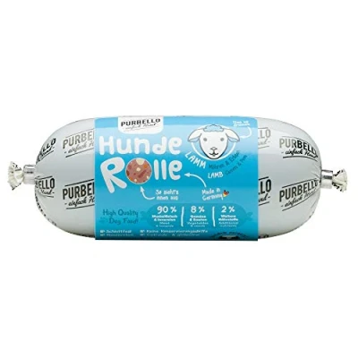 Afbeelding van PURBELLO Hondenrol, lam met wortels en erwten, monoproteïne hondenvoer hoog vleesgehalte, natvoer voor honden, hondenworst, snijvast graanvrij, 8 x 200 g