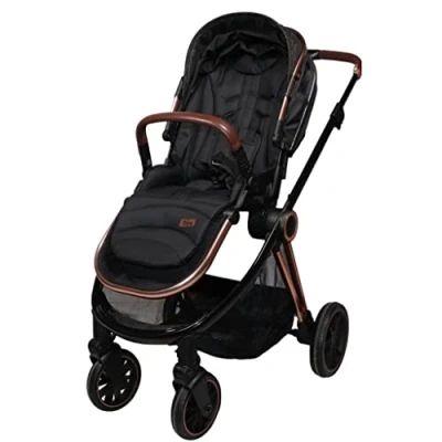 Afbeelding van Ding Fenix Kinderwagen Zwart Met Goud