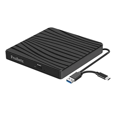 Afbeelding van Froibetz CD DVD Drive voor Laptop Type C USB 3.0 Player Burner Reader +/ RW ROM Laptop/Desktops Apple OS/MacBook/MacPro, Win11/10/7/8.1/XP