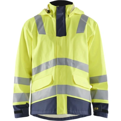 Afbeelding van Blaklader Vlamvertragende regenjas LEVEL 2 4313 2022 High Vis Geel/Marineblauw XS