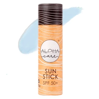 Afbeelding van Aloha Sun Stick SPF 50+ Getint mineraal zonnescherm voor surfen Milieuvriendelijke papieren buis (Blauw)