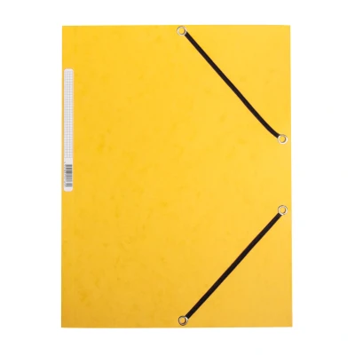 Afbeelding van Q connect Elastomap, A4, 3 Kleppen En Elastieken, Karton, Geel Elastomap