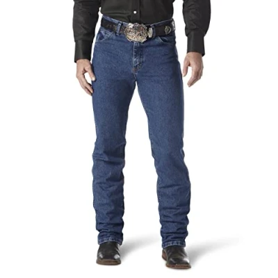 Afbeelding van Wrangler Premium Performance Cowboy Cut Slim Fit herenjeans, eenheidsmaat, donker gewassen, 30W x 30L, geveegd, 30L