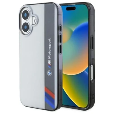 Afbeelding van BMW, Beschermhoes Geschikt voor Apple iPhone 16 Collectie IML Motorsport, Grijs