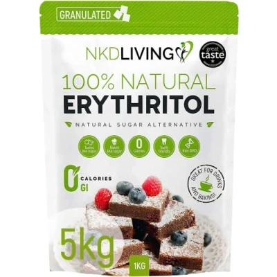 Afbeelding van NKD Living 100% natuurlijke erythritol 5 kg Zero Calories Suiker Vervanging (2 x 2kg zak + 1 1kg zak)