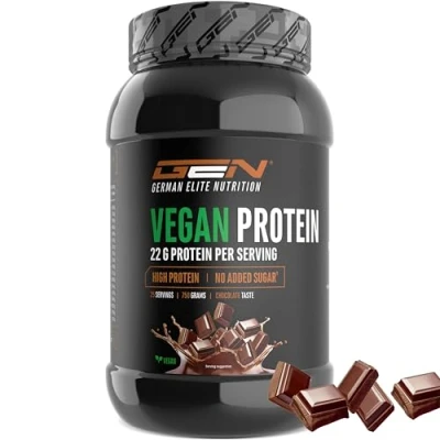Afbeelding van Vegan Protein Plantaardig eiwit van erwt, rijst, amandel en hennep Soja vrij Heerlijk &amp; romig (750 g, Chocolade)
