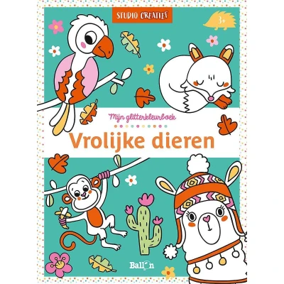 Afbeelding van Ballon Mijn glitter kleurboek Vrolijke dieren 3+