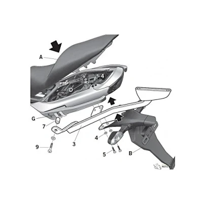 Afbeelding van Shad Top Meester Kawasaki Topkoffer fitting, zwart, afmeting 65 cm