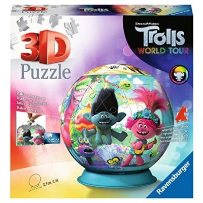 Afbeelding van Ravensburger puzzleball Trolls 2 World Tour 3D Puzzel 72 stukjes, geel