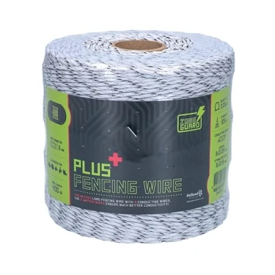 Afbeelding van ZoneGuard 3 mm Plus afrasteringsdraad 400 m Wit / Zwart