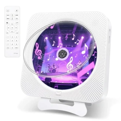 Afbeelding van CD speler met radio Boombox Canareen Upgrade Bluetooth stofkap en LED scherm 3,5 mm AUX aansluiting afstandsbediening Home audio FM USB MP3 muziek