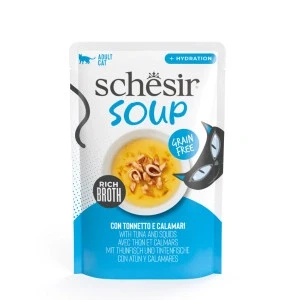 Afbeelding van 12x Schesir Complementary in Soep Kattenvoer Nat Tonijn&amp;Inktvis 40 gr