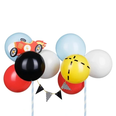 Afbeelding van Partydeco Ballon Cake Topper Race Auto (29 cm) (Robin)