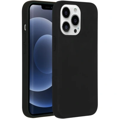 Afbeelding van Apple iPhone 13 Pro Hoesje Siliconen en TPU (zacht) Accezz Softcase/Backcover Zwart Telefoonhoesje
