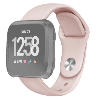 Afbeelding van Fitbit Versa 1 / 2 &amp; Lite siliconen bandje Maat: Small Zand roze