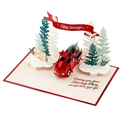 Afbeelding van Hallmark Paper Wonder Kerstkaart Pop Up Signature Red Truck Design, 25575517, meerkleurig