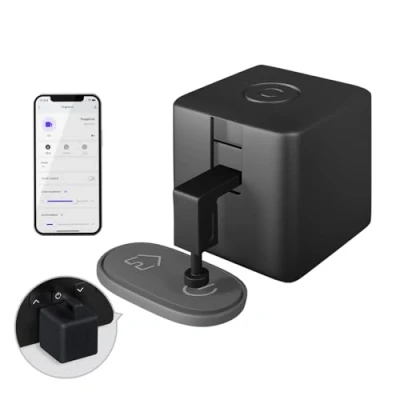 Afbeelding van MOES Fingerbot plus Slimme schakelaar, tuimel smart button pusher, upgrade met touch bediening, compatibel Life app en Tuya BLE hub voor Alexa, Google Home timerbediening, zwart