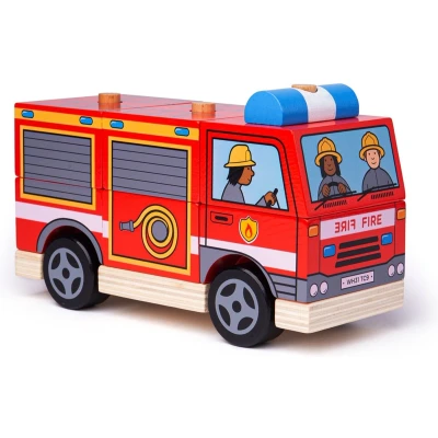 Afbeelding van Bigjigs Toys Stapelbare brandweerwagen